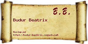 Budur Beatrix névjegykártya